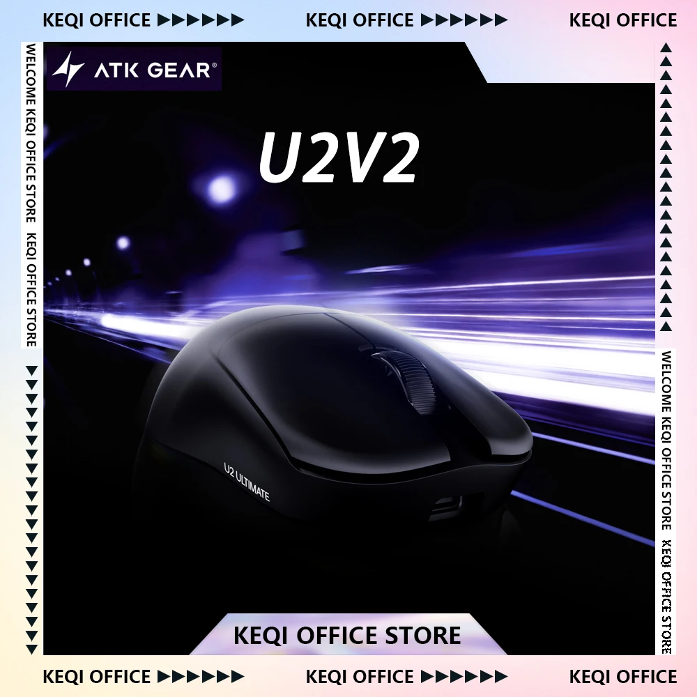 ATK U2V2 Ultimate/MINI Plus Gaming Mouse Wireless Dual 8K PAW3955 Lightweight Low Latency E-sports Mouse Ergonomic Custom Gifts