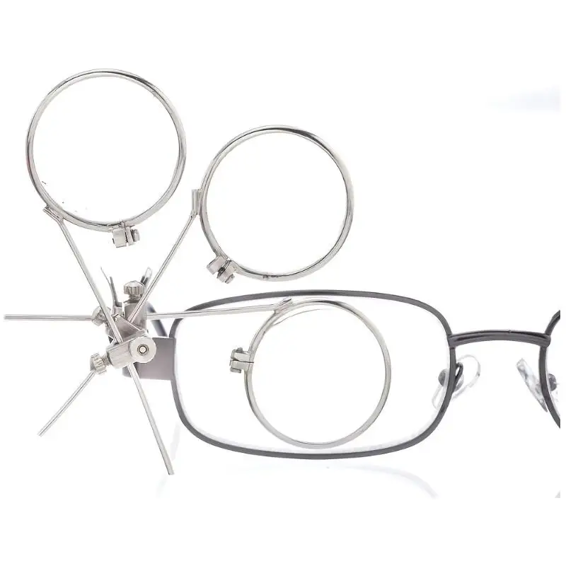 Clip-On Triple Lens Jewelers Loupe, Eyeglass Mount Magnifier for Watch & Jewelry Repair