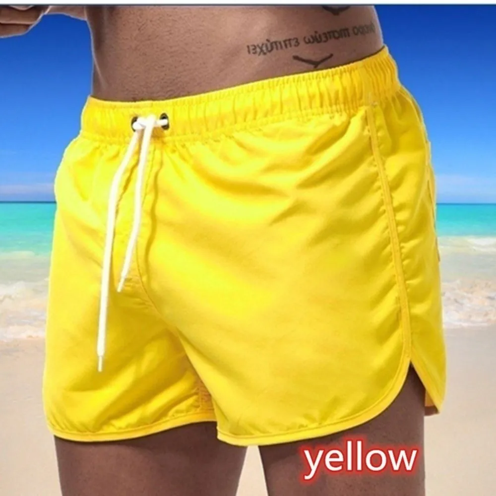 Easy Care Elastic Waist Quick Dry Shorts Drawstring Thin Casual Swim Trunks Breathable Loose Fit Athletic Workout Shorts Running