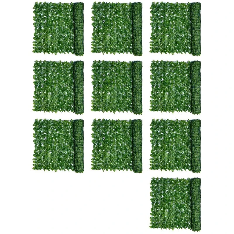 2026 New 10Pcs 0.5X3 Meter Wall Plant Fence Leaves Artificial Faux Ivy Leaf Privacy Fence Screen Decor Panels Hedge
