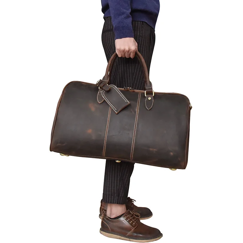 Real Leather Travel Bags Hand Luggage for Woman Duffle Bag Genuine Leather Weekender Bag Travelling Bags Men Women Top Grade