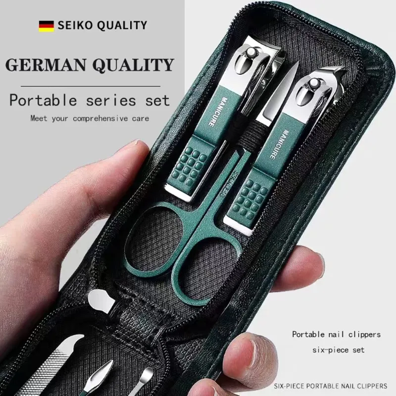 ABUY Stainless Steel Portable Nail Clipper Set-6-Piece For Men And Women, Travel-Friendly Manicure Tools Design