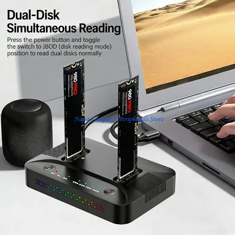 F68C M.2 NVMe Hard Drive Docking Station Clone Duplicator Duplicator Hard Disk