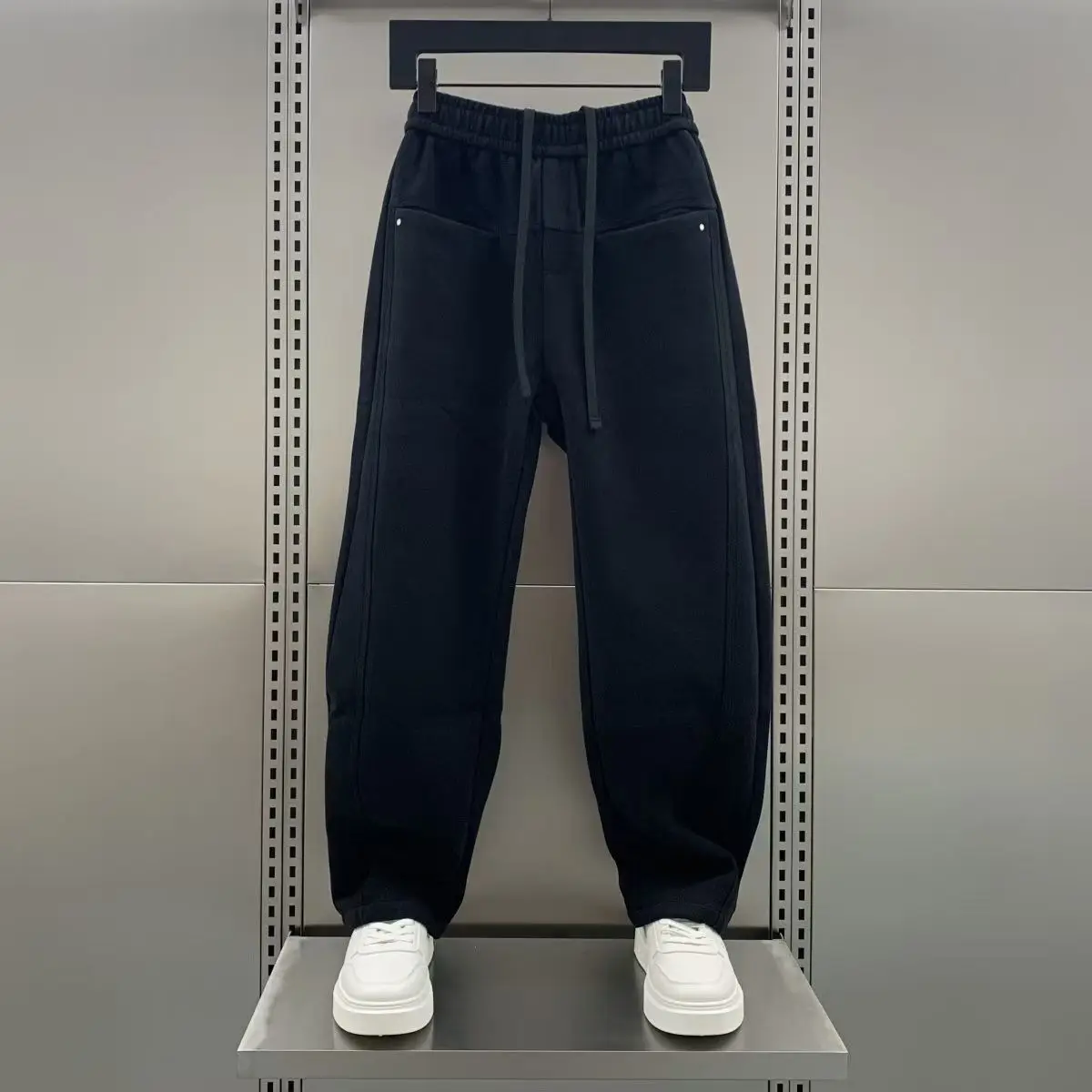 Men's Autumn Winter Solid Straight Sweatpants Casual Sport Trousers Trendy Minimalist Versatile Long Pants