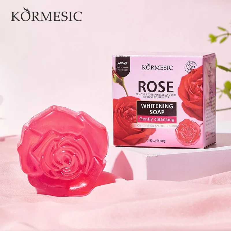 Rose Soap BarMoisturizing & Nourishing Natural Flower Scent Face & Body Cleansing,Smooth Skin, Rich Lather,Daily Bath Essential