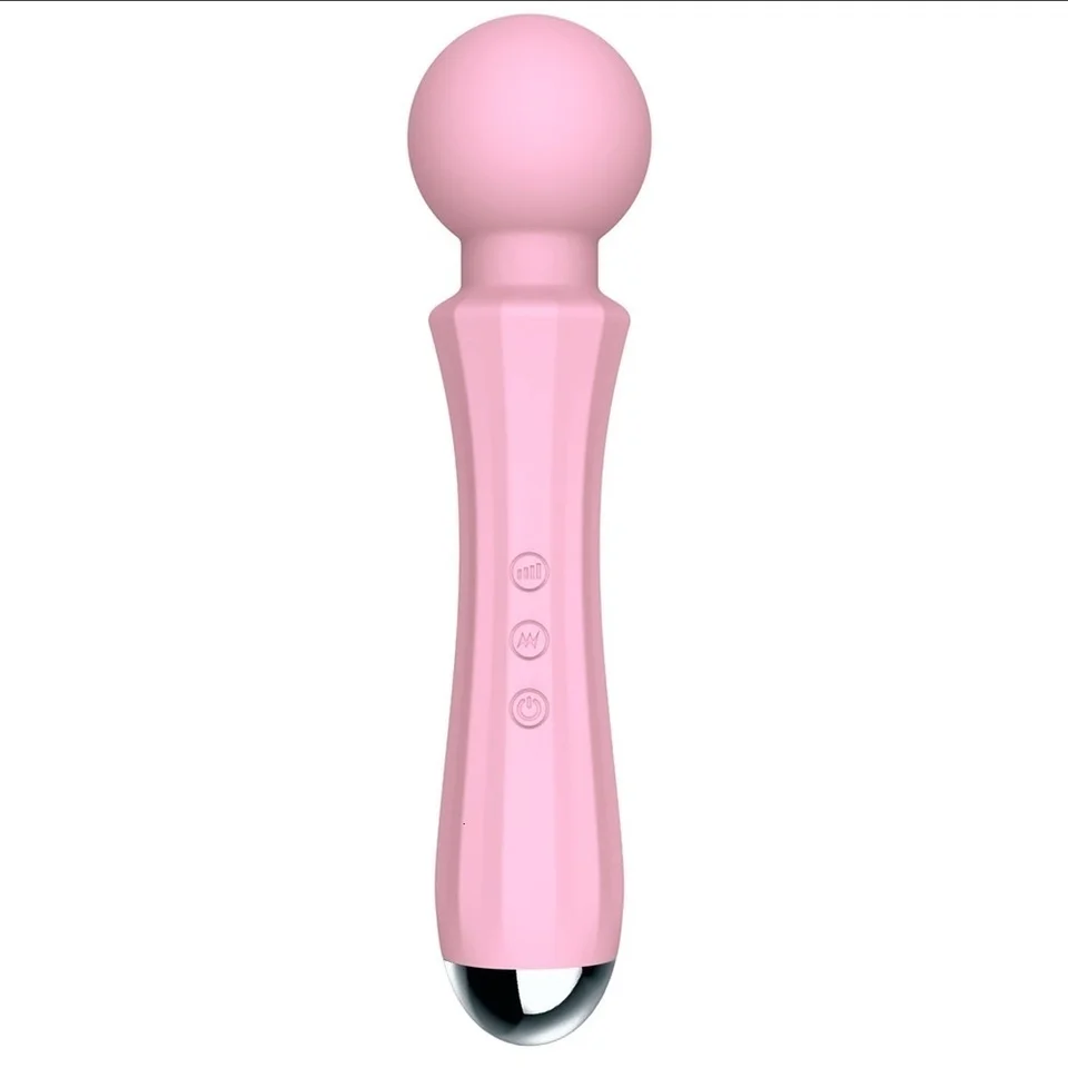 Powerful Handheld Rechargeable Full Body Vibrator 20 Frequencies Medical Silicone 60 Minute Runtime Quiet IPX7 Waterproof
