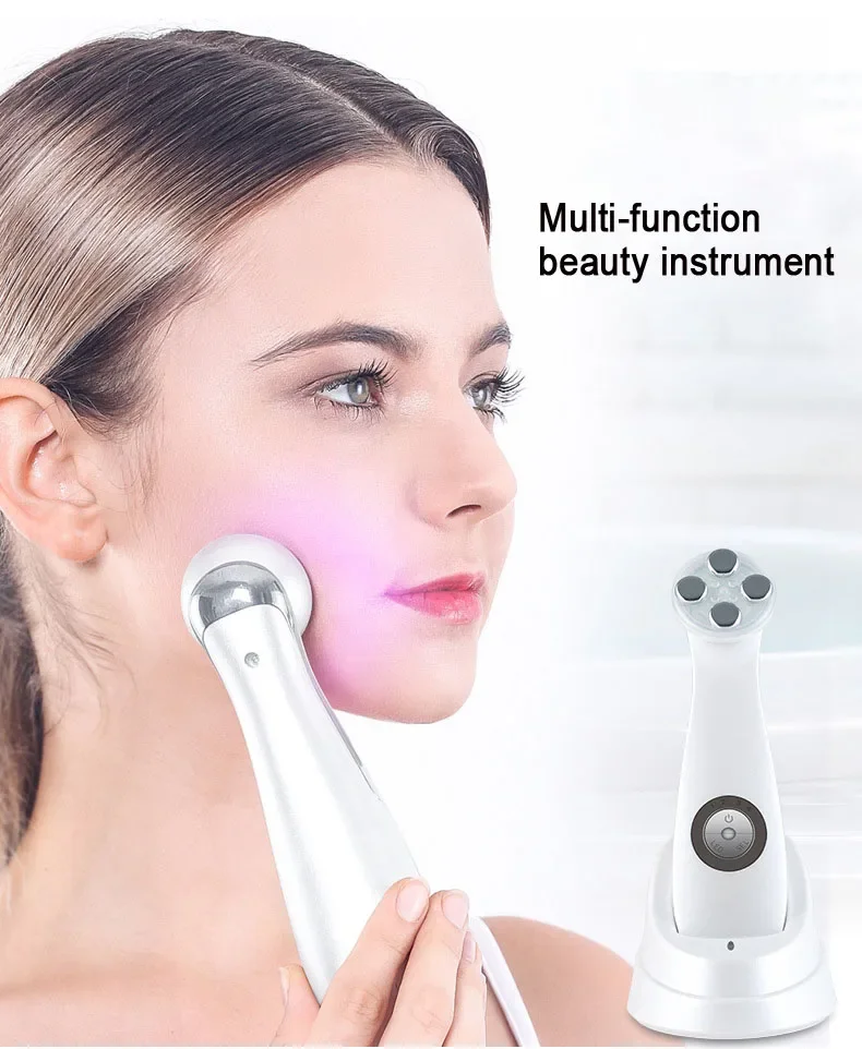 Mesotherapy Electroporation RF Radio Frequency Facial Rejuvenation Machine LED Photon Skin Care Face Lifting Tighten Massager