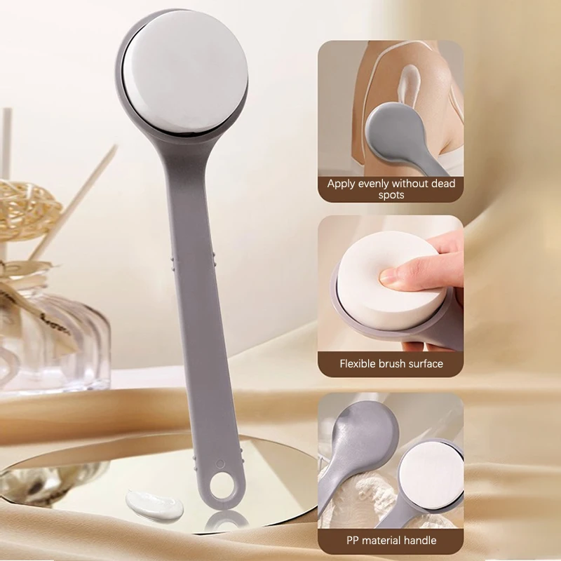 Lotion Applicator Body Wash Brush Padded Brush With Long Reach Handle Self Application For Back Feet Skin Cream Sunscreen