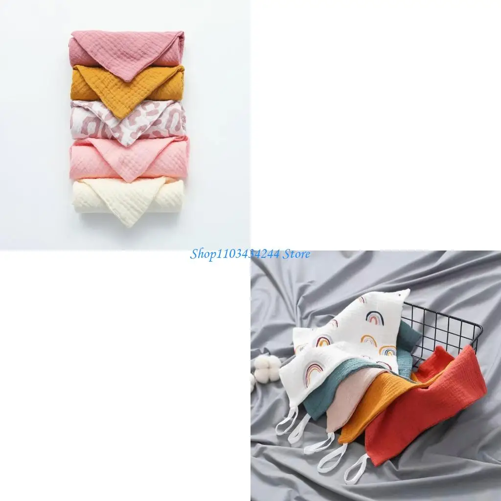 10Pcs Baby Square Towels Infants Wash Hand Face Towel Handkerchief Feeding Bib Burp Cloth Soft Crepe Muslin Saliva Towel