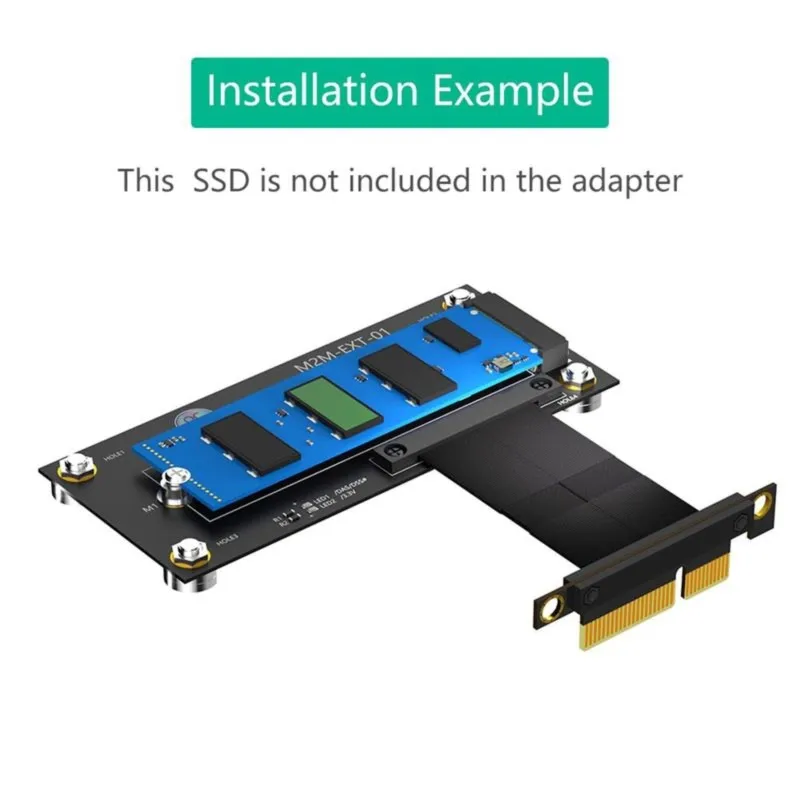 Super SaleM.2 NGFF NVME M-Key SSD to PCI- E 4X Extension Cable with Magnetic Pad (Line Length: 10cm)