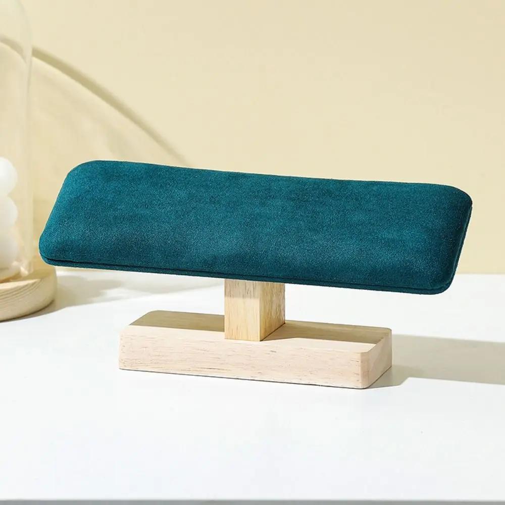 Exquisite Wooden Bracelet Display Stand Single Layer Velvet Jewelry Chain Holder T-bar Vertical Jewelry Organizer Bar Headband