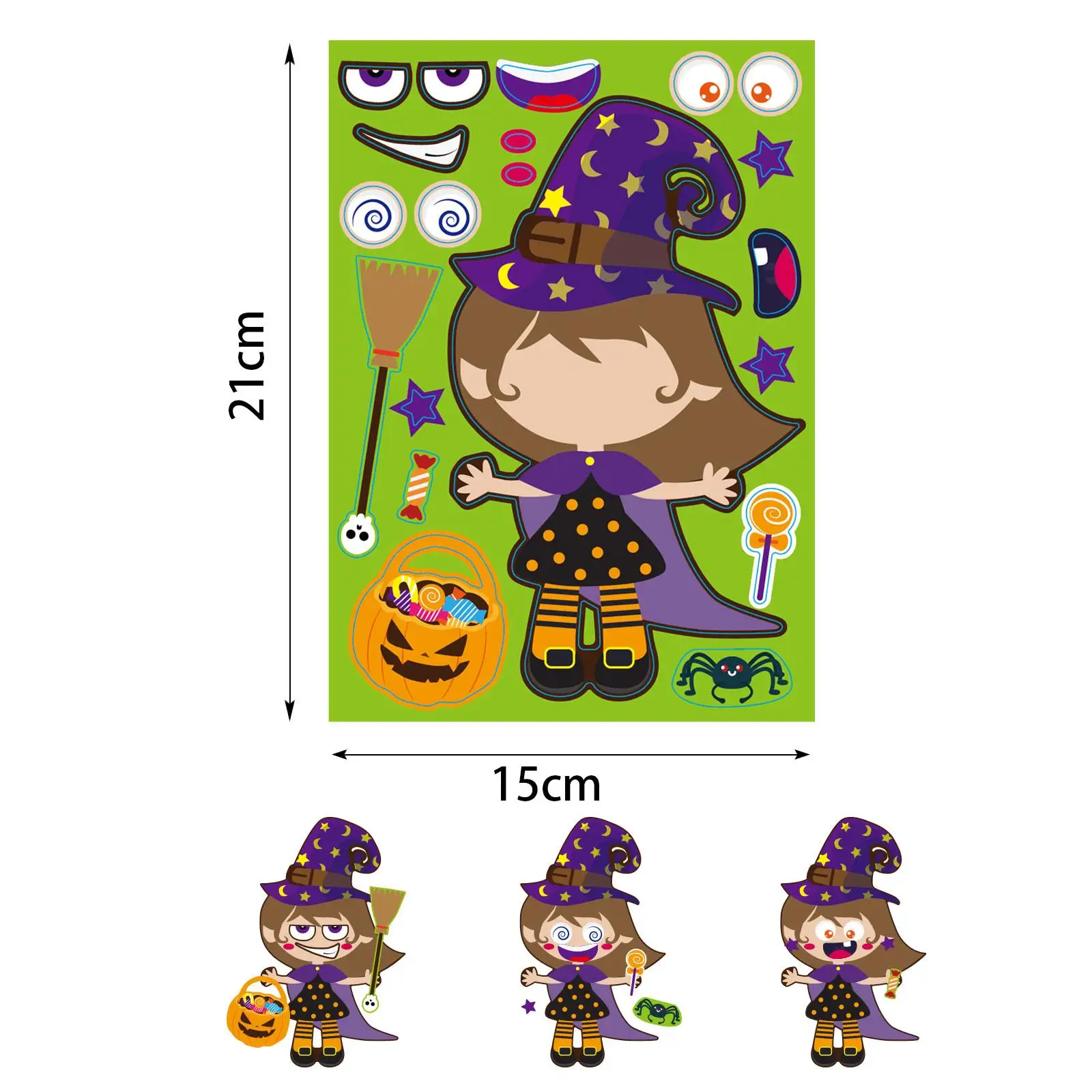 Halloween Make Your Own Face Sticker Sheets for Kids Creative Craft Paper Pads Party Supplies Decorations for Children Room