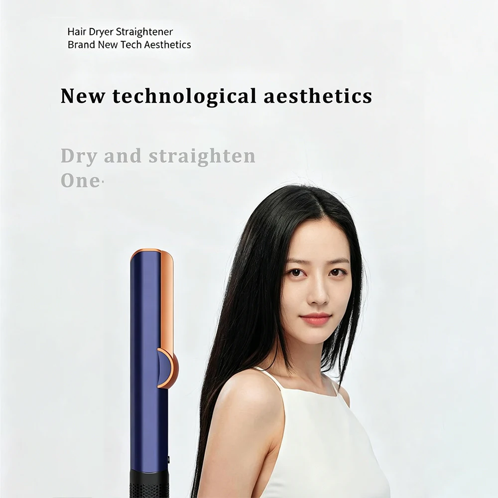 110000 RPM 1300W High Speed Fast Heating Negative Ion Plasma 3-in-1 Titanium Hair Dryer Straightener, Temperature Control