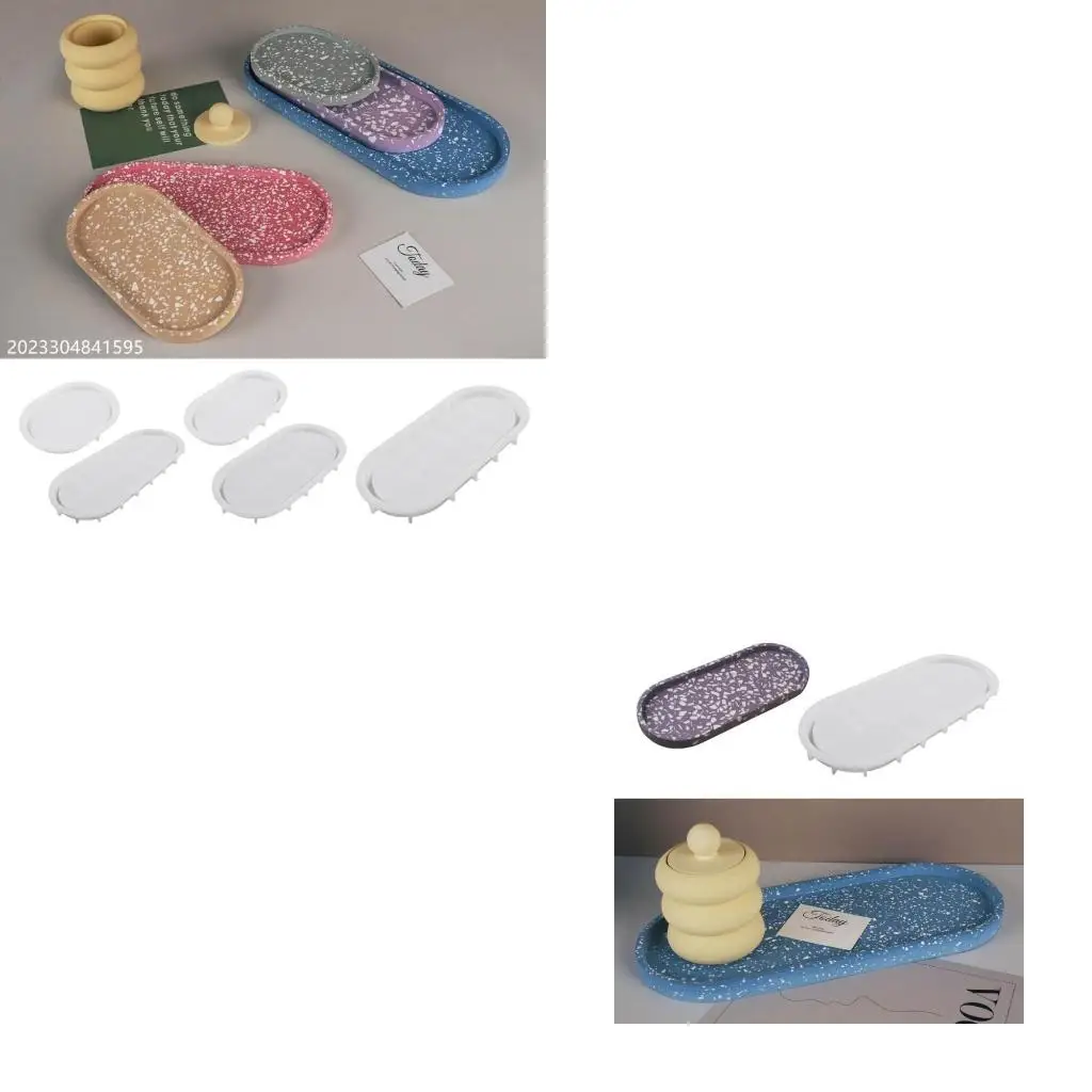 Oval Silicone Mold DIY Ashtray Cement Plaster Tray Mould Epoxy Resin Casting Molds Craft Home Decor