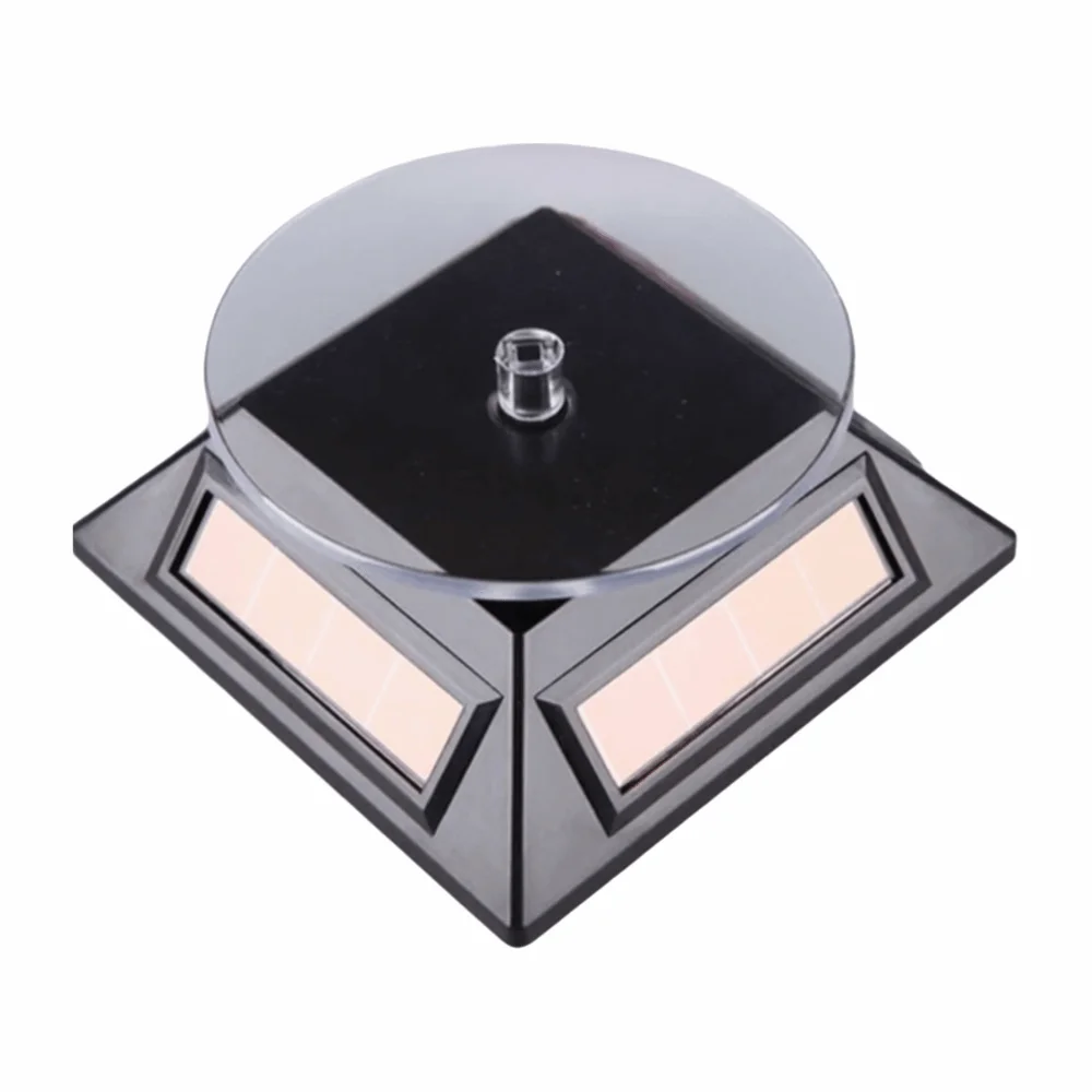 360 Degree Rotation Solar Turntable Solar Powered Gift Display Solar Showcase Portable Compact Design Revolving Platform