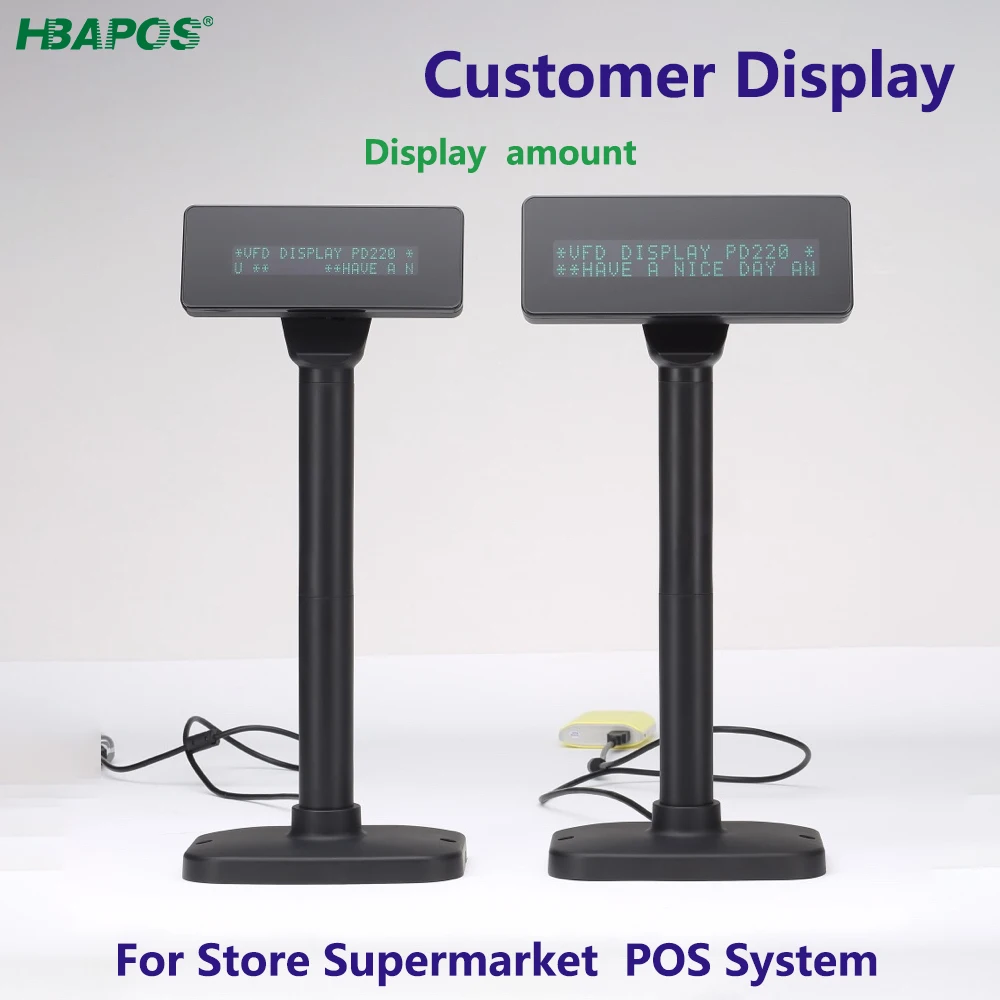 220V Independent Customer Display For Cash Register System POS System for Store Supermarket Cashier Display Consumption Amount
