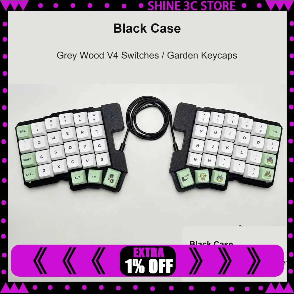 Silakka54 Wired Split Mechanical Keyboard with Case RP2040 QMK VIAL Hot Swappable Ergonomic Keyboard