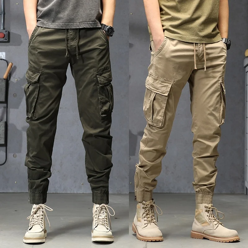 Men's Casual Trousers  New Sle Spring Autumn Workwear High Street American Multi-ket Loose Fit Pants Youth Faion