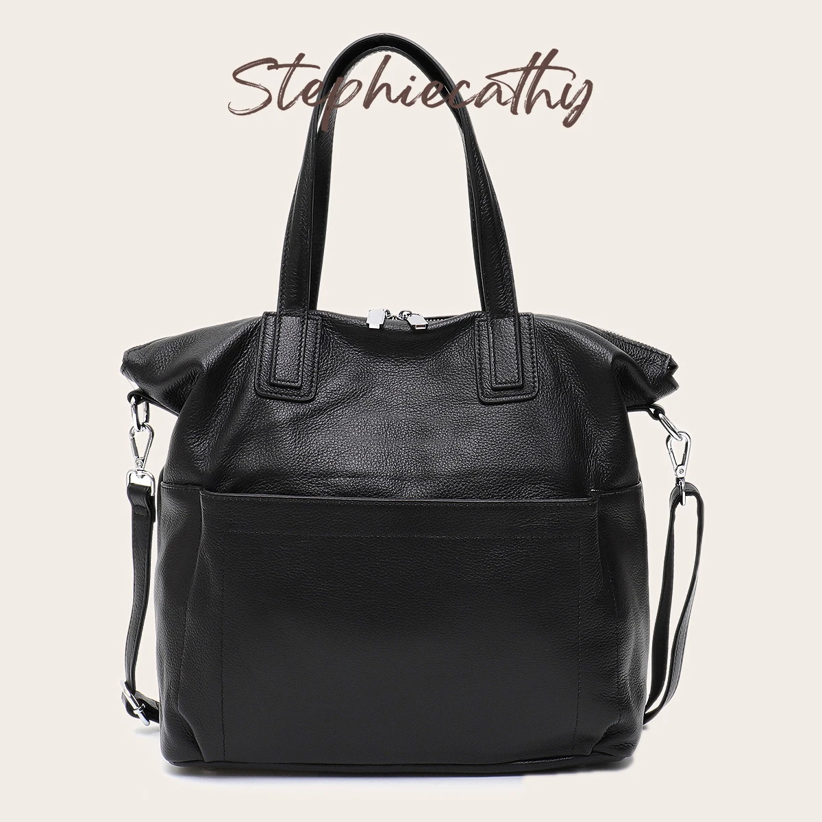 SC Women Fashion Elegant Real Leather Tote Bag Large CrossBody Shoulder Handbag Daily Casual Versatile All Season Commute Travel
