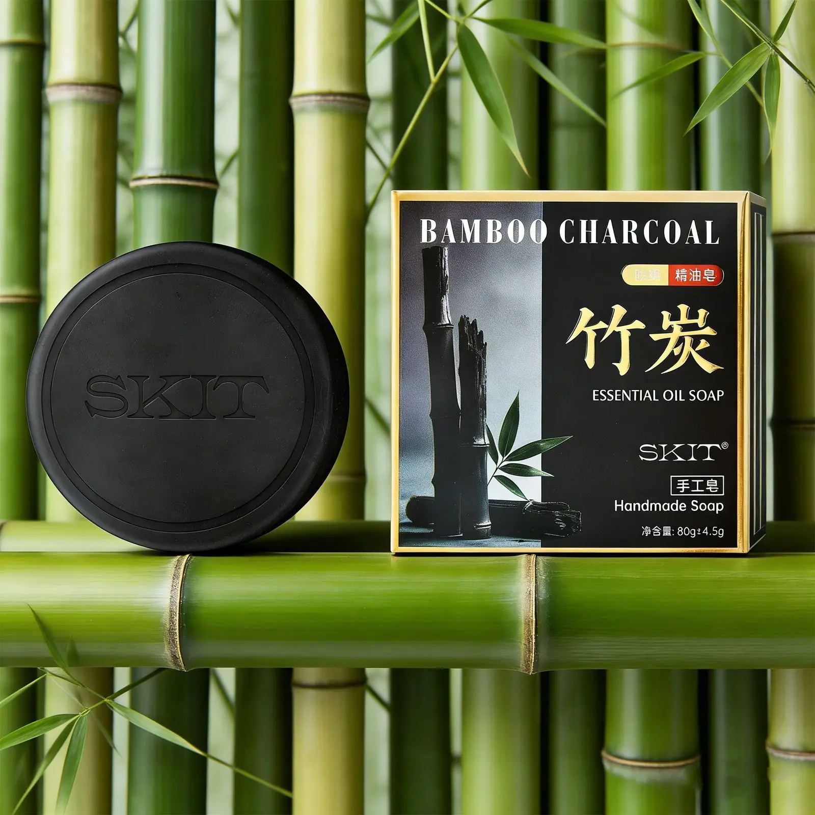 Bamboo Charcoal Handmade Soap Cleansing Moisturizing Essential Oil Soap Soap Refreshing Facial Cosmetics