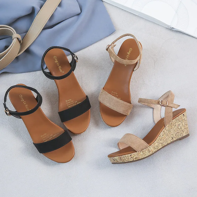 Size 31-41 Wedge Heel Sandals Women's Summer 2026 New Fashion Open-toed High-heeled Women's Shoes