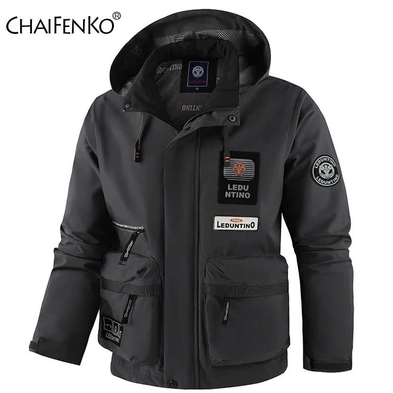 Men Casual Big Pocket Solid Jacket Winter Windproof Versatile Removable Hat Coats New Loose Fashion Comfort Keep Warm Parka Men