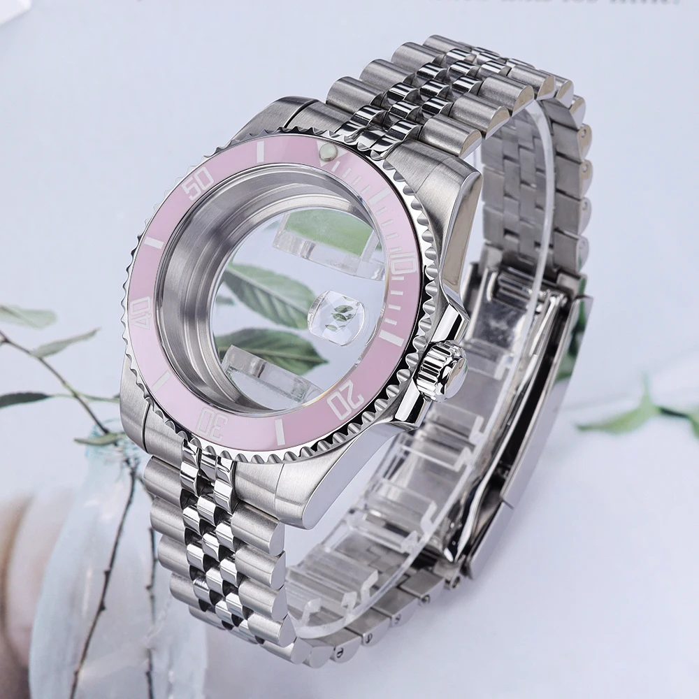 200M Diving Watch Case 40MM For SUB NH34 NH35 NH36 Miyota 8215 Eta 2824 Jubilee Bracelet Sapphire Glass Slide Buckle 28.5mm Dial