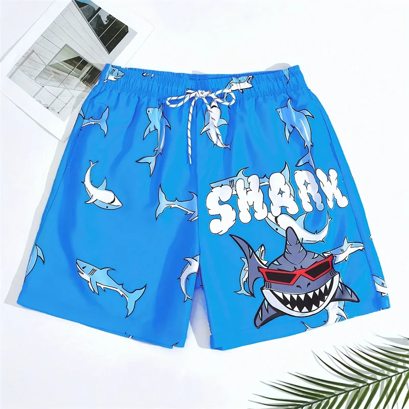 Shark 3D Printed Beach Shorts Men Kids Cartoon Animal Graphic Swim Trunks Quick Dry Hawaiian Summer Board Shorts Swimwear Pants