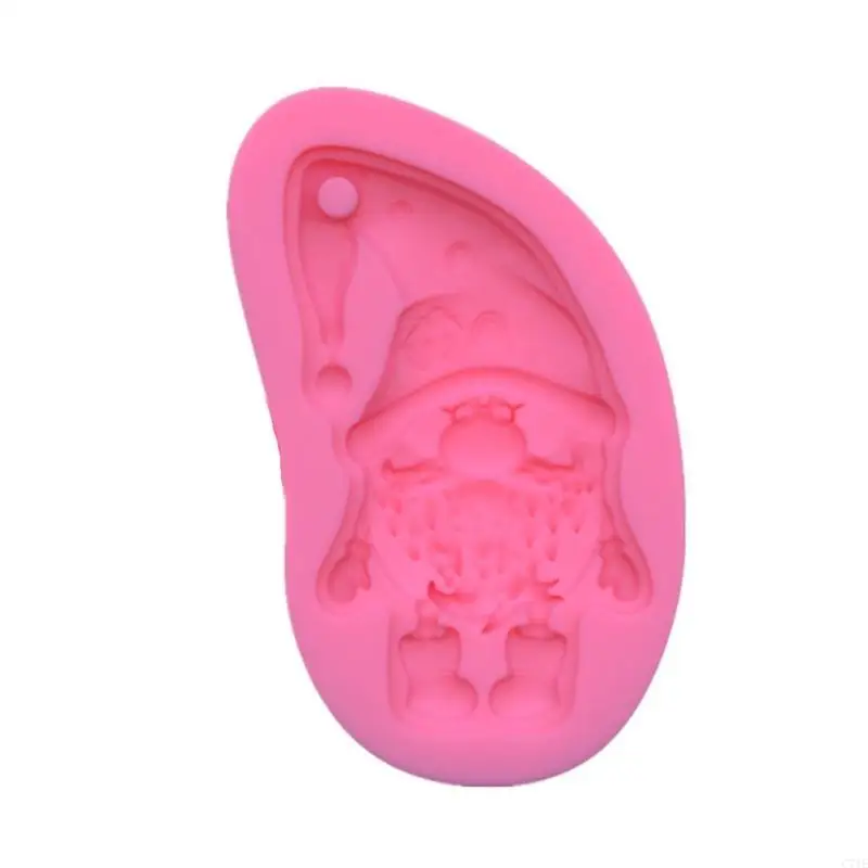 Pink Shiny Santa Little Dwarf Keychain Silicone Mold for Christmas Gift