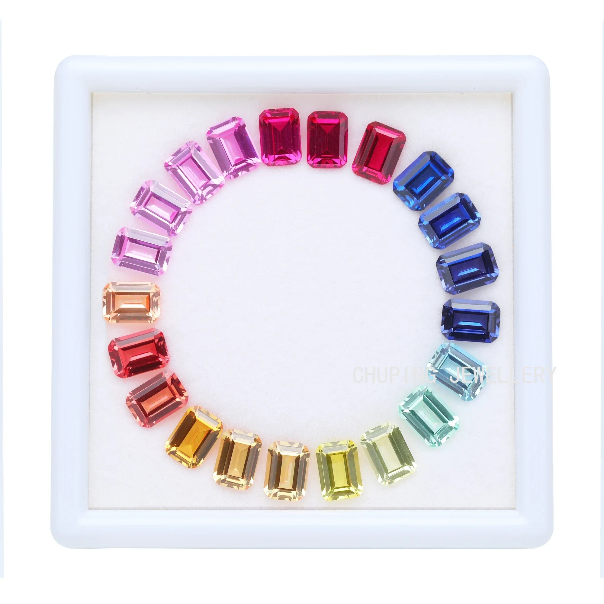 Lab Grown Sapphire Round Oval Cut Mixed Colors Loose Gemstone 30Pcs/Box for Charms Jewelry Making DIY Advanced Inlay Materials