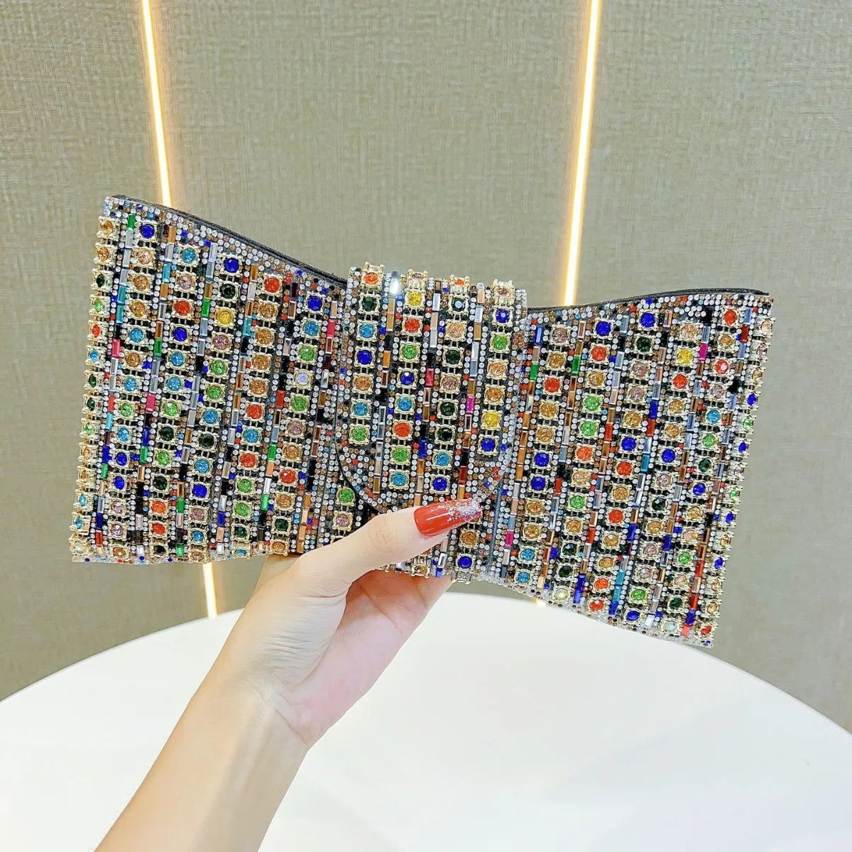 New vVintage High Quality Ladies' Crystal-Covered Handbag, Single-Shoulder Crossbody Ladies' Rhinestone Handbag Y6-724-3