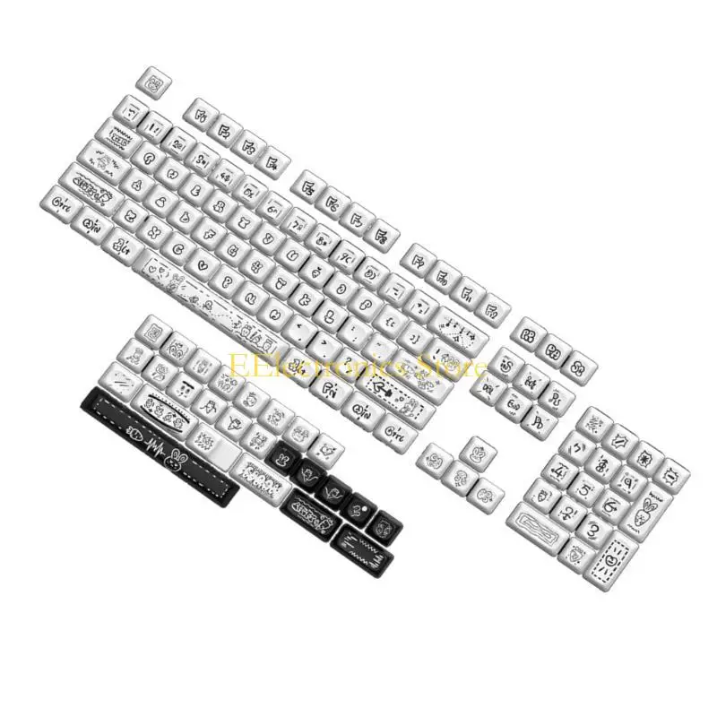B03C Replacement KeyCap Set 13pcs PBT Heat Sublimation for Mechanical Keyboards