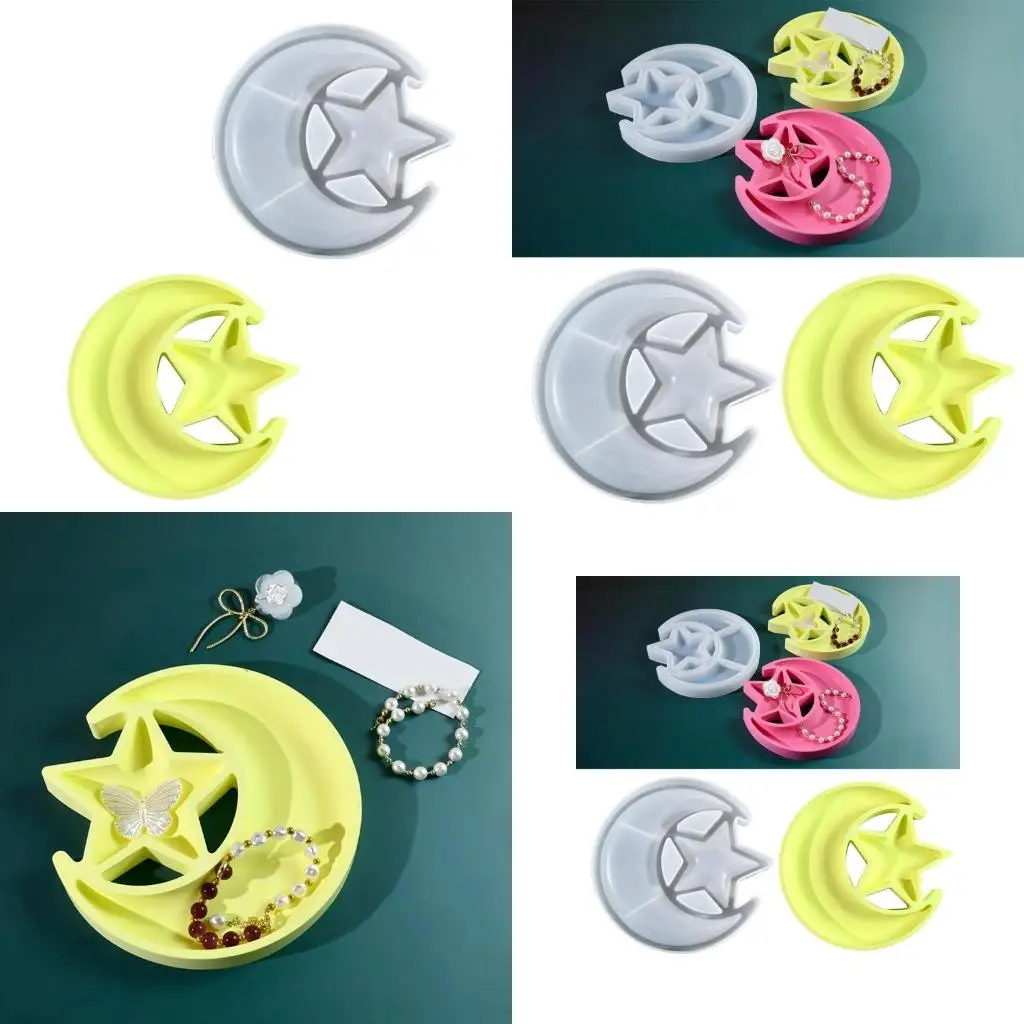  Flexible Sturdy Silicone Mold for Craft Supplies Star and Moon Trays Suitable for All Ages Daily Use Home Ornament