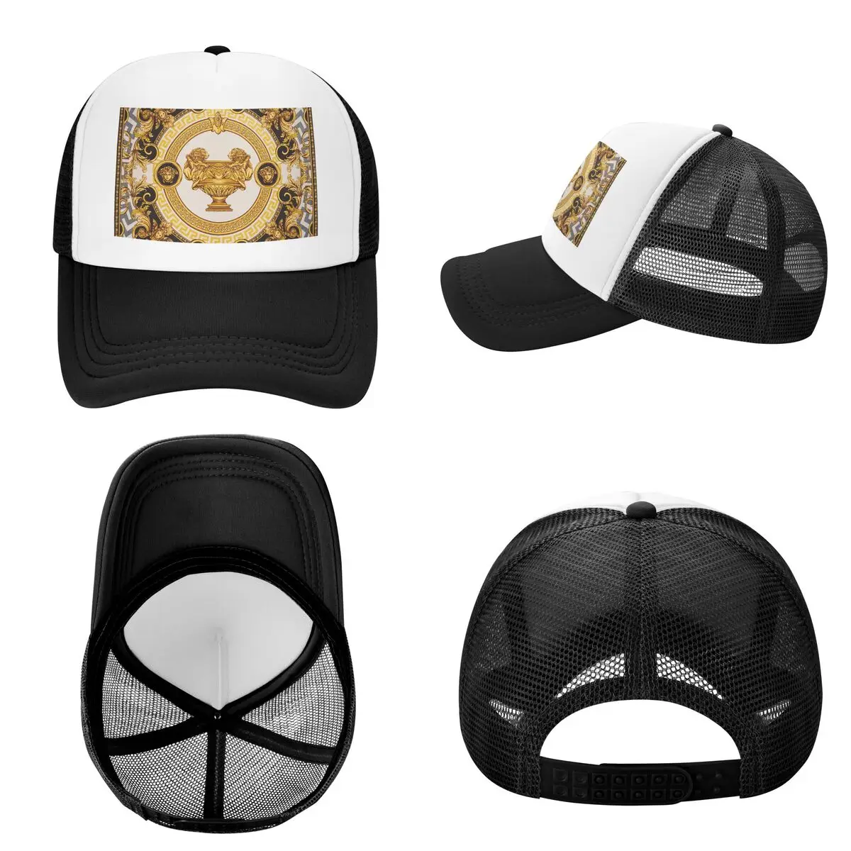 Decorative Golden Medallion Baroque (3) Cap Casual Mesh Baseball Caps Adjustable Hat Hip Hop Summer Unisex Baseball Hats
