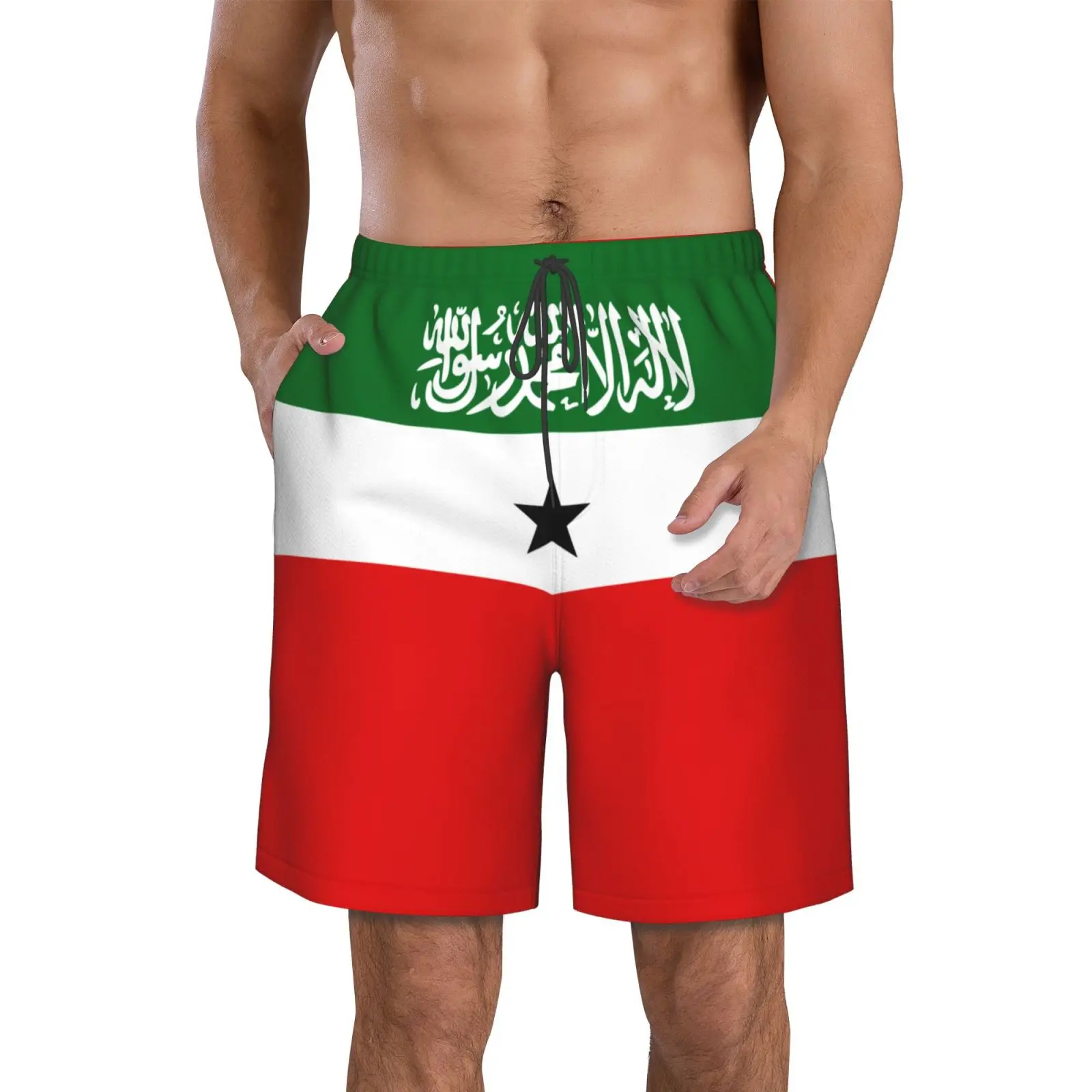 Men's Somaliland Flag Beach Pants Shorts Surfing M-2XL Polyester Swimwear Running