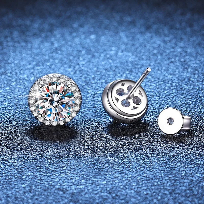 E020 Lefei Fashion Classic Luxury High Quality Moissanite Fine Round Bubble Earrings For Women 925 Sterling Silver Party Jewelry