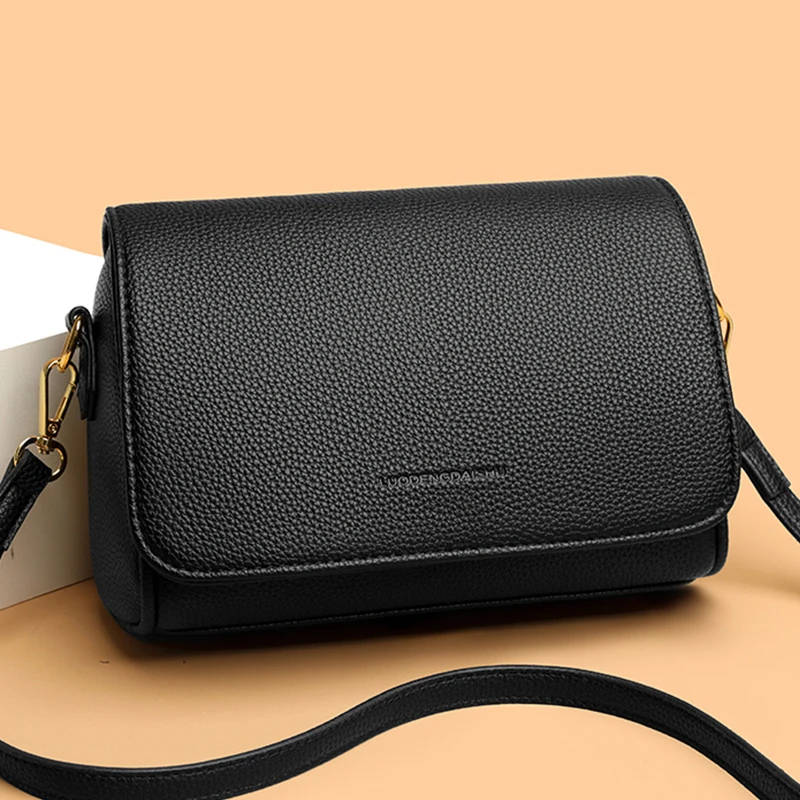 Stylish 2026 New Crossbody Small Square Bag Single Shoulder Chain Pure Color Trendy Casual PU Leather Zipper Closure Handbag