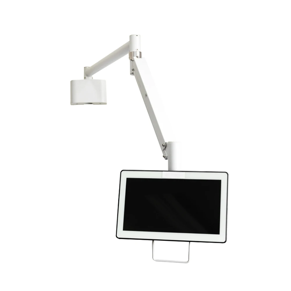 Tablet-Monitor Arm Wall Mounting with Handle and Horizontal, Tilt, and Rotational Adjustment Options for Monitor Less Than 4kg