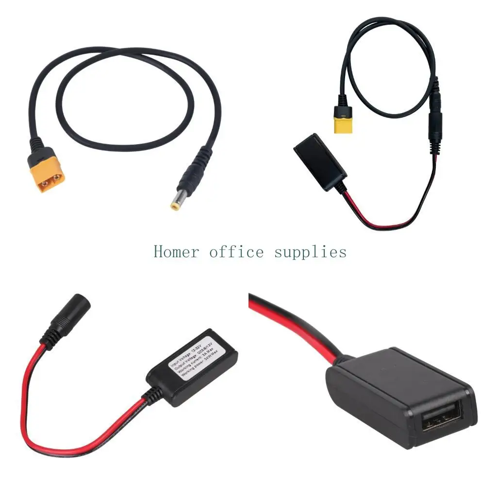 K43B Handheld Device USB Cable with XT60M End, Fast Charging Module, 5525 Female Input and 12V-32V Support for Daily Charging