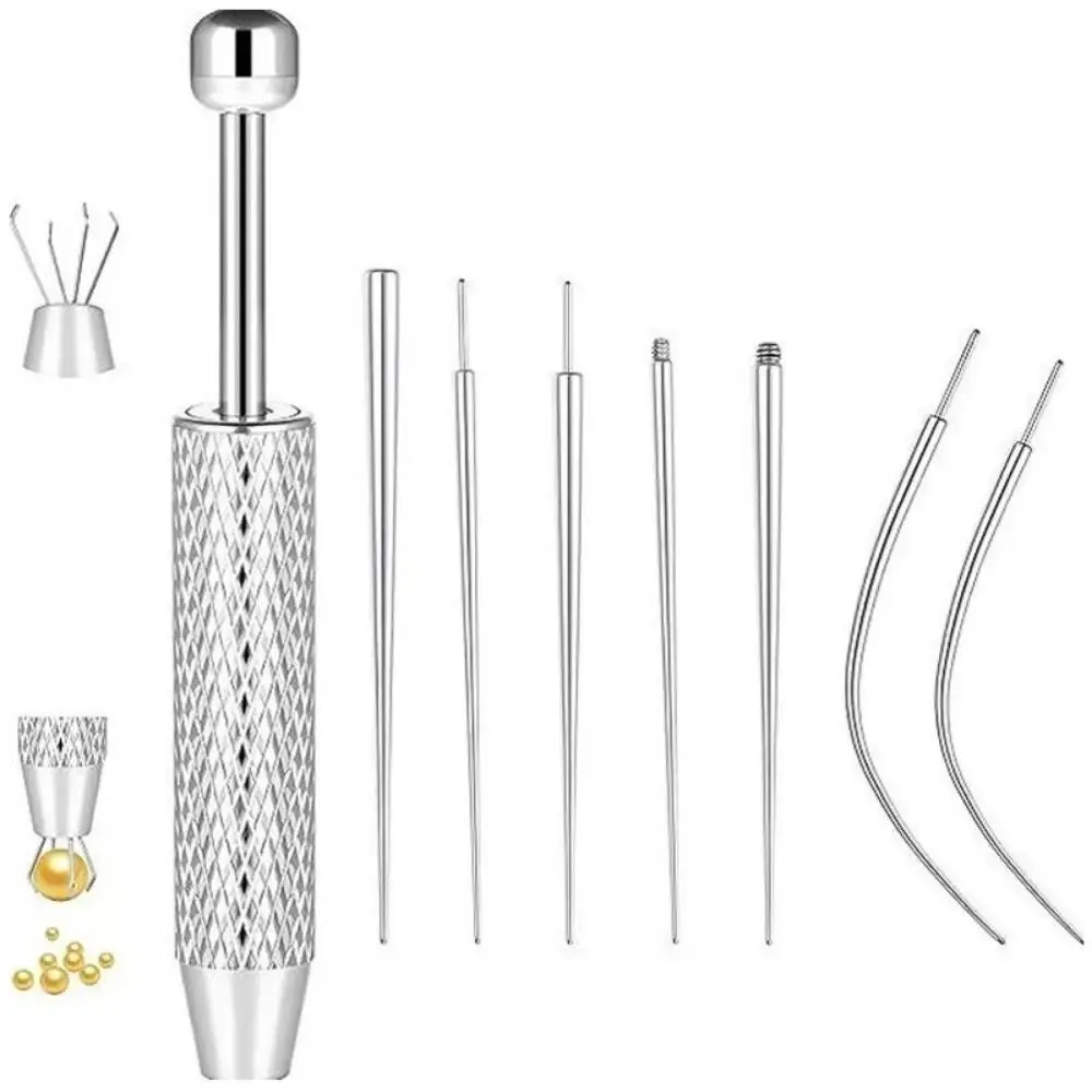 Stainless Steel Piercing Taper Tool Professional Earring Applicator Puncture Connecting Pin Earring Tool Straight/Curved Pole