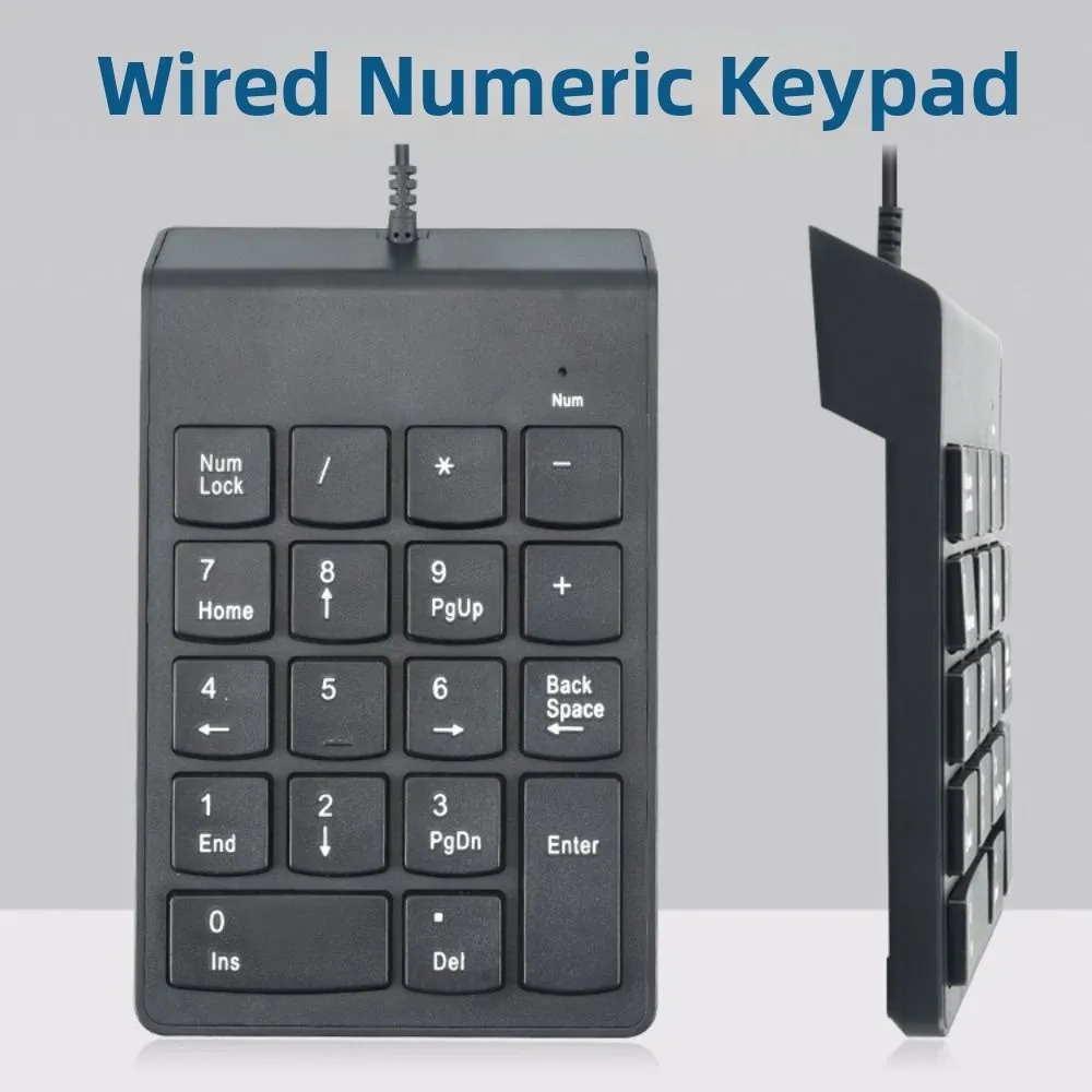 Multifunctional Mini Wired Numeric Keypad Portable Universal 18 Keys Keyboard Compact Ergonomic USB Digital Keyboard Accounting