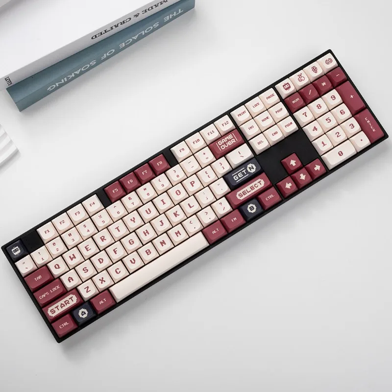 Red Theme Keycaps Set Customized Letter PBT Sublimation Cherry Profile Keyboard Cap for Mechanical Keyboard Accessories Gifts