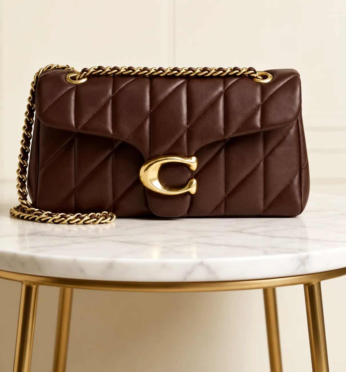 Women's Chain Shoulder Bag Quilted Diamond Pattern Crossbody Handbag Elegant Flap Purse Casual Everyday Bag