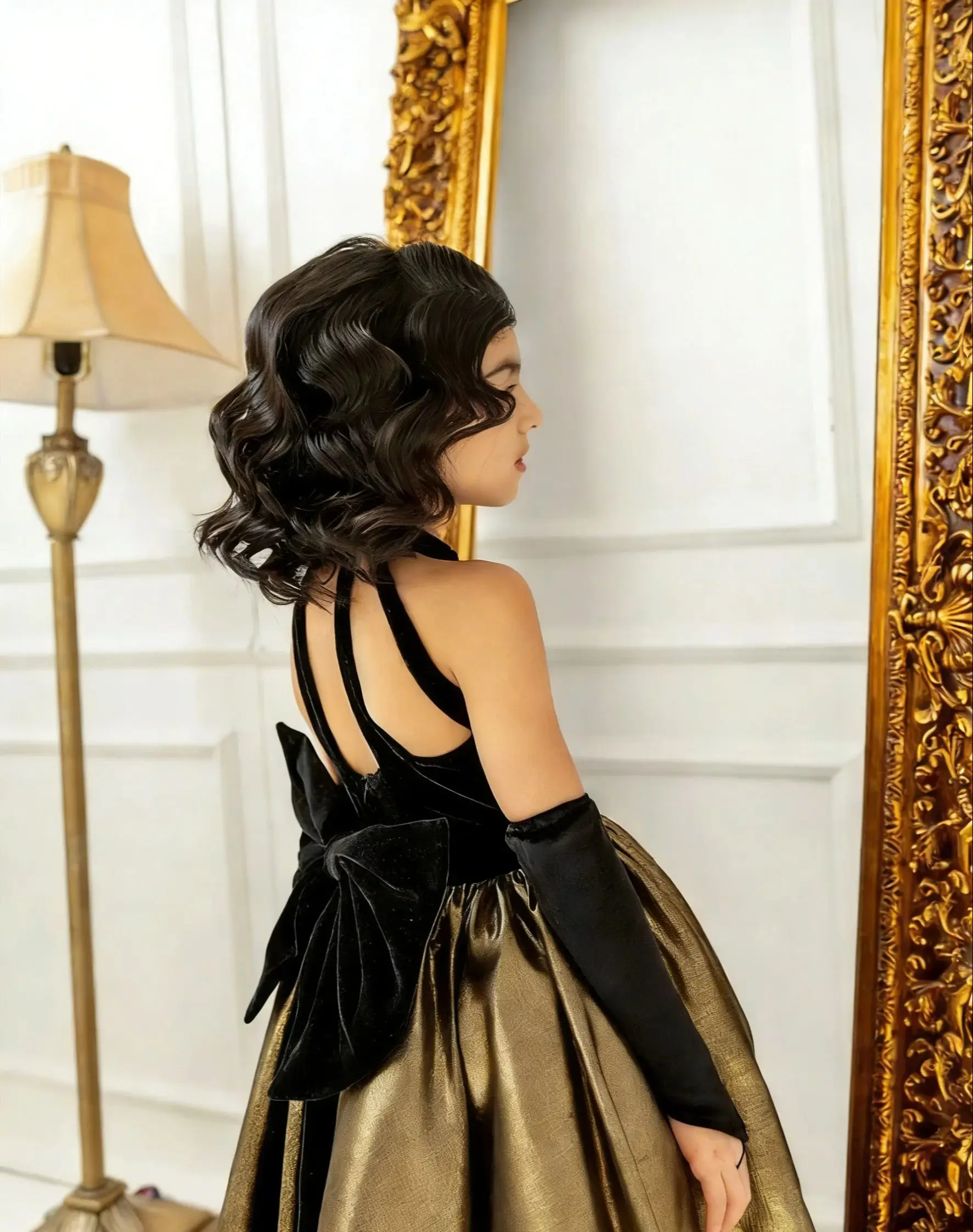 Elegant A-Line Flower Girl Dresses For Wedding With Bow Satin Floor Lenght Kids Birthday First Communion Gown Customized