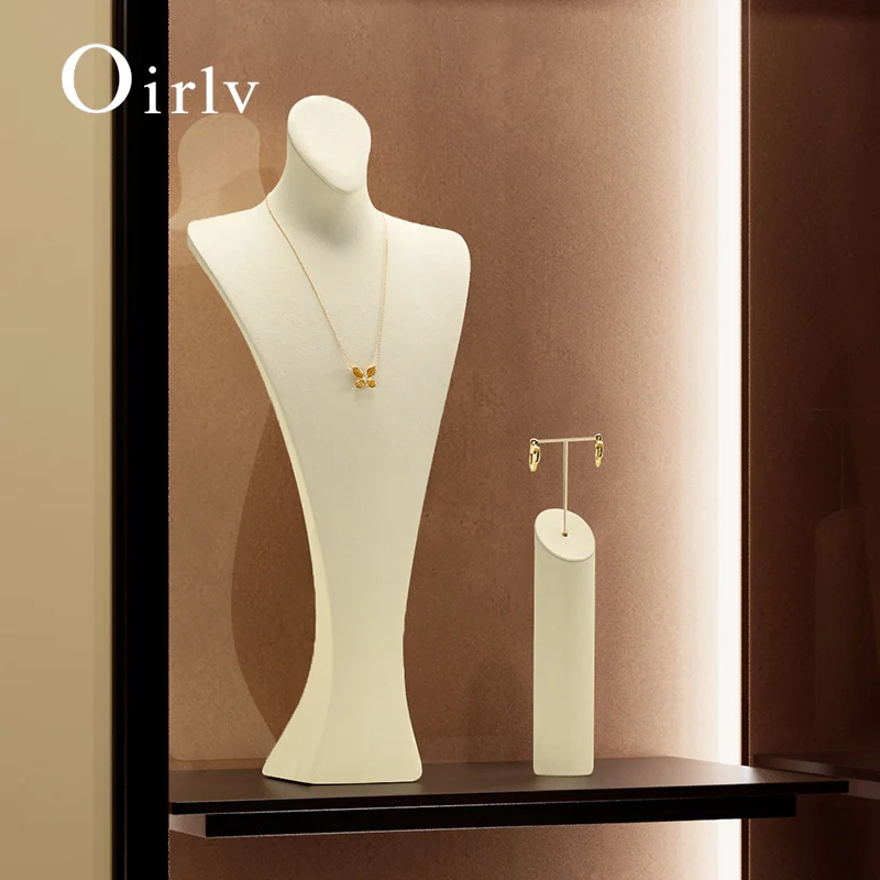 Oirlv Necklace Jewelry Display Props Chest Portrait Jewelry Diamond Necklace Display Shelf Necklace Show Jewelry Dispaly Stand