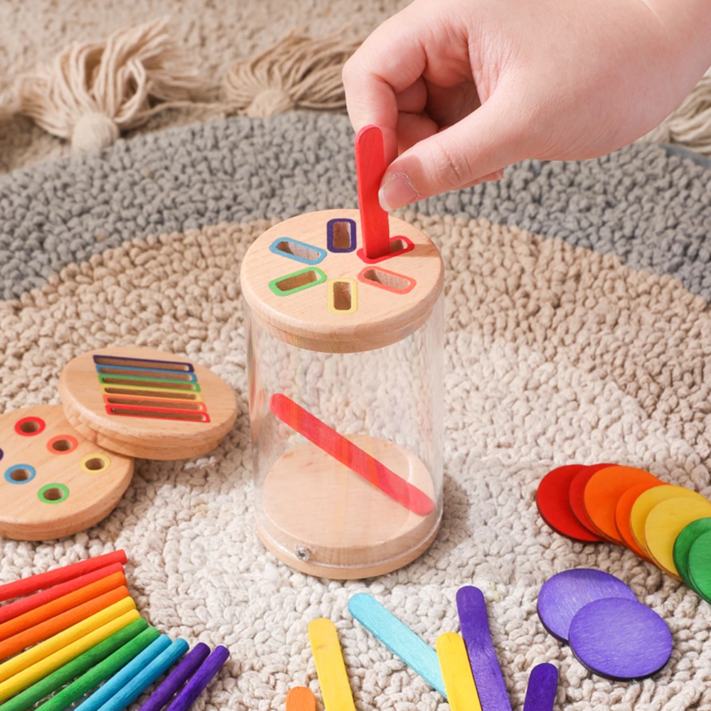 Wooden classification Cups Montessori baby Sorting Fine Motor For 1-3 Year Early Educational Sensory Toys Newborn items Gift