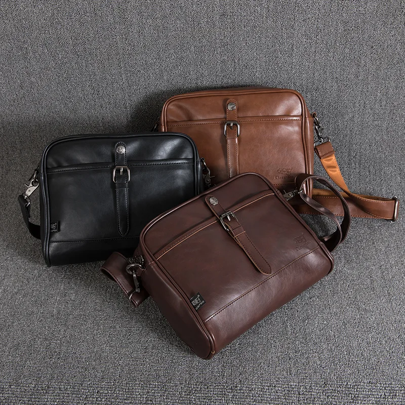 Reto Men Shoulder Bags Fashion Men's Crossbody Bags Leather Male Messenger Bags