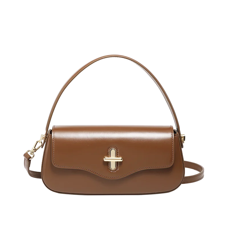 Genuine Leather Small Square Bag for Women, Fashionable Split Cowhide Shoulder Bag, Simple Crossbody Bag, Rectangular Handbag, Versatile Commuter Bag with a High-Quality Feel