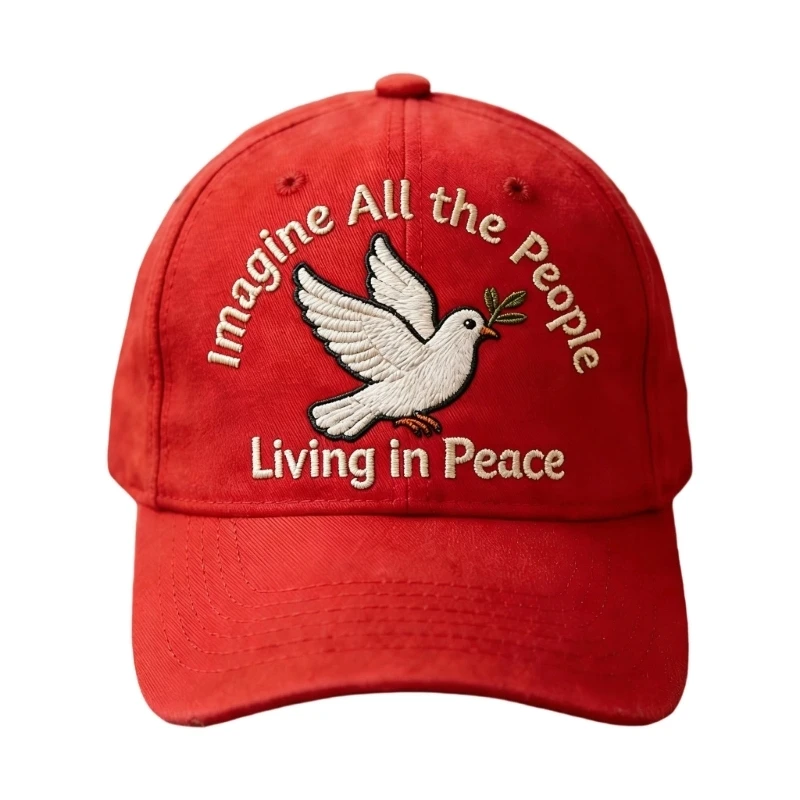 X5XA Imagine Peace Baseball Cap With Embroidered Bird And Tree Branch Design Soft Cotton headgear For Men And Women