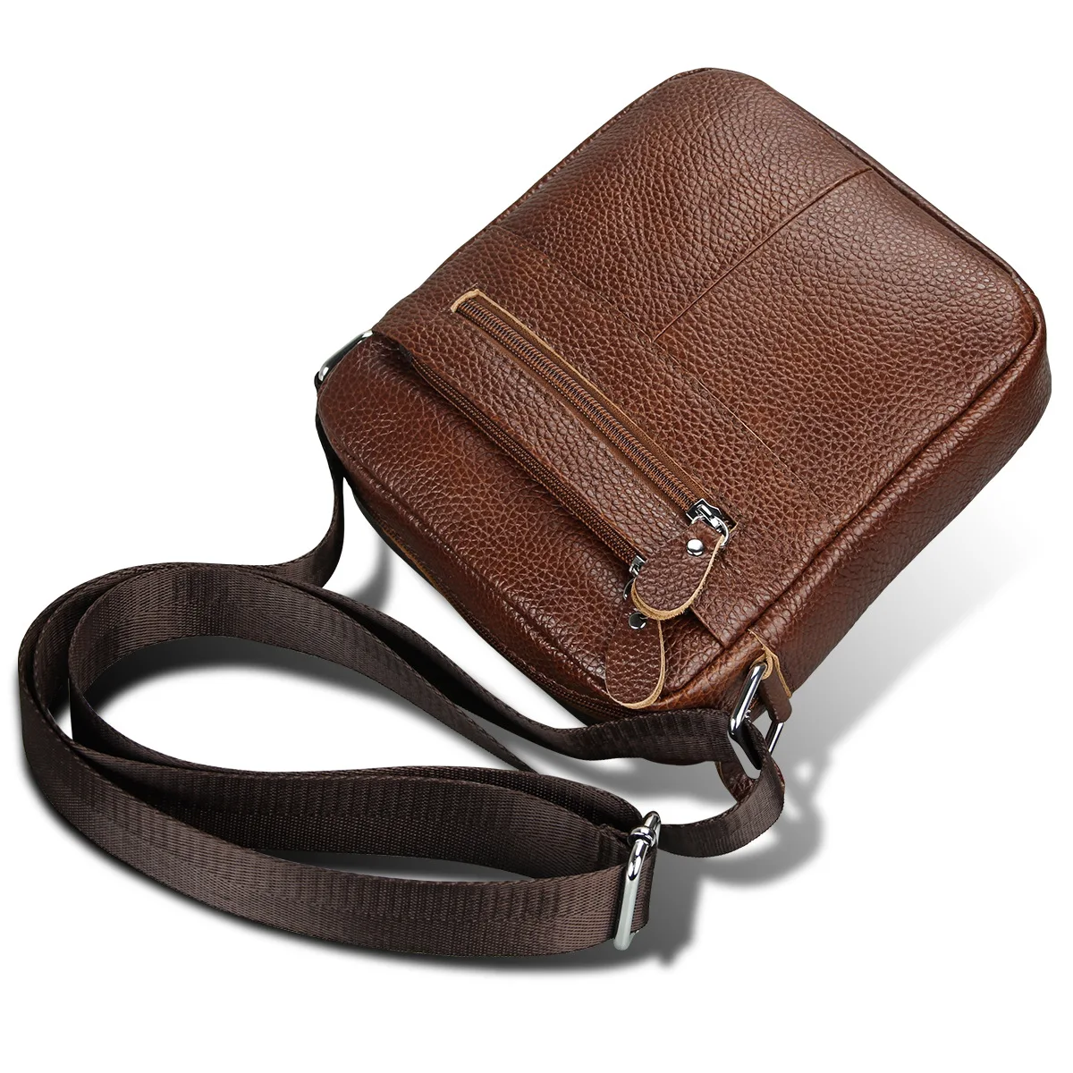Vintage Man Square Bag Men's Crossbody Bag Genuine Leather Men's Bag Cowhide Shoulder Bag Men's Casual Bag